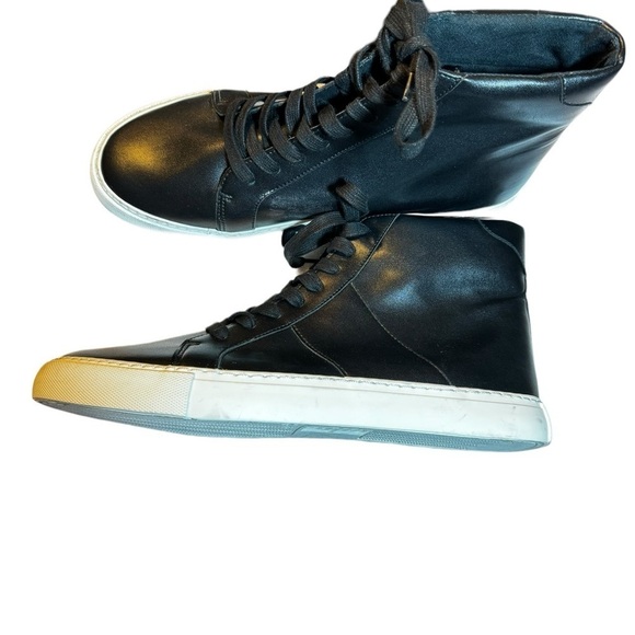 Express Mens Faux Leather High Top Sneakers - Picture 1 of 9